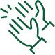 Icon of hands clapping with multiple decorative lines